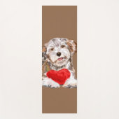 Dog met Heart Yoga Mat Love Custom Colors (Voorkant)