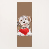 Dog met Heart Yoga Mat Love Custom Colors (Achterkant)