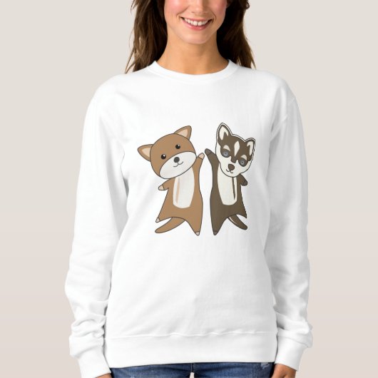 Dog met Husky Cute Animals Dog Friend Trui (Voorkant)