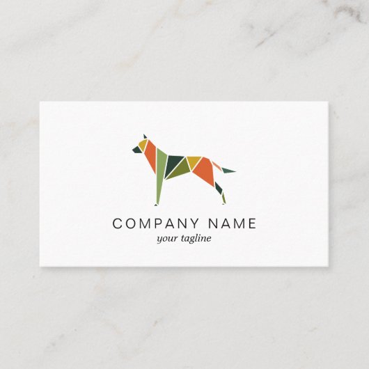 Dog met kleurrijke driehoeken visitekaartje (Voorkant)