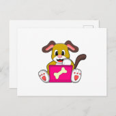 Dog met laptop briefkaart (Voorkant / Achterkant)