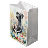 Dog met Pasen Eieren Medium Cadeauzakje (Achterkant Gekanteld)