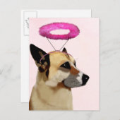 Dog met roze halo briefkaart (Voorkant / Achterkant)