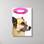Dog met roze halo canvas afdruk (Voorkant)