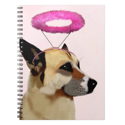 Dog met roze halo notitieboek (Voorkant)