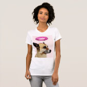 Dog met roze halo t-shirt (Voorkant volledig)