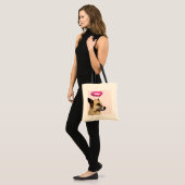 Dog met roze halo tote bag (Voorkant (model))