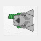 Dog met Scarf Fleece Deken (Voorkant (Horizontaal))