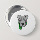 Dog met Scarf Ronde Button 7,6 Cm (Voorkant /achterkant)