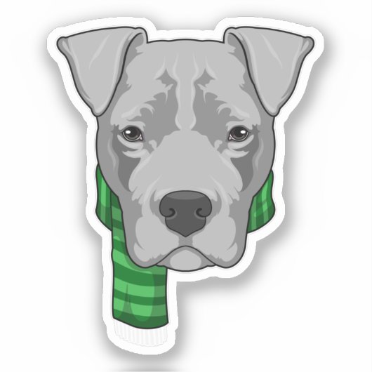 Dog met Scarf Sticker (Voorkant)