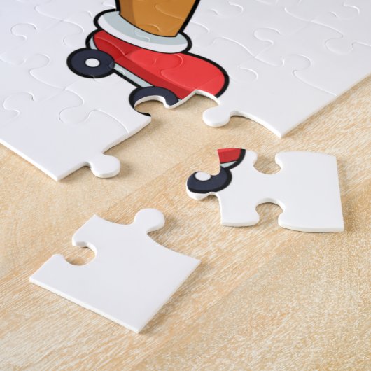 Dog met schaatsen van Roller Legpuzzel (Zijkant)
