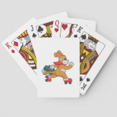 Dog met schaatsen van Roller Pokerkaarten (Achterkant)