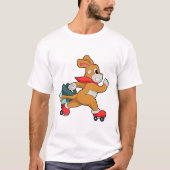 Dog met schaatsen van Roller T-shirt (Voorkant)