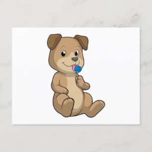Dog met Sweets Lollipop Briefkaart