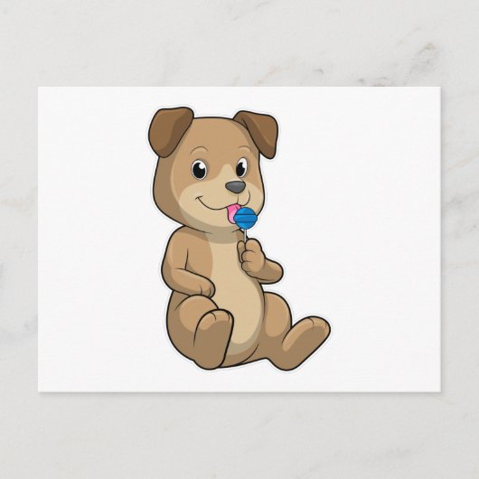 Dog met Sweets Lollipop Briefkaart (Voorkant)