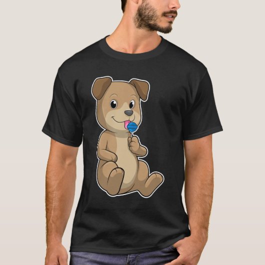 Dog met Sweets Lollipop T-shirt (Voorkant)