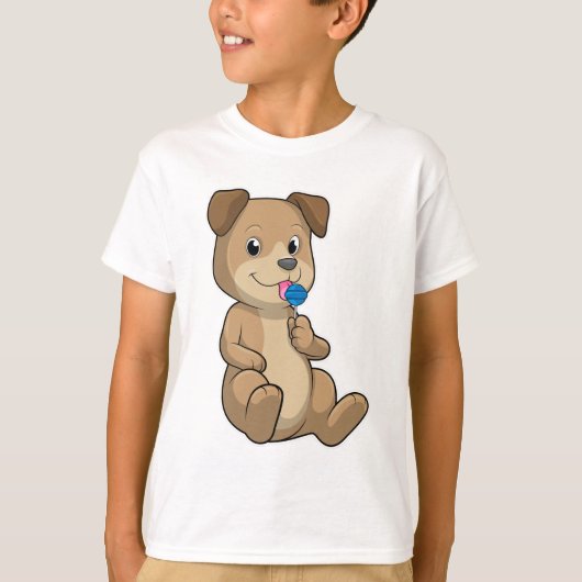 Dog met Sweets Lollipop T-shirt (Voorkant)