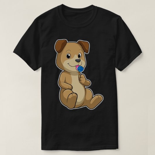 Dog met Sweets Lollipop T-shirt (Design voorkant)