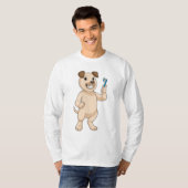 Dog met tandenborstel t-shirt (Voorkant volledig)