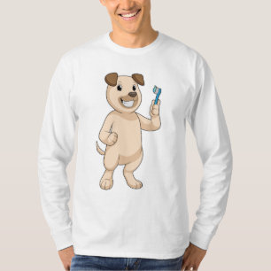 Dog met tandenborstel t-shirt