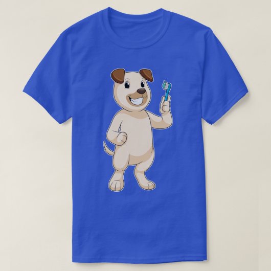 Dog met tandenborstel t-shirt (Design voorkant)