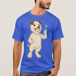 Dog met tandenborstel t-shirt