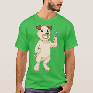 Dog met tandenborstel t-shirt