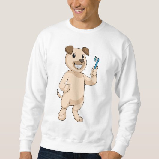 Dog met tandenborstel trui (Voorkant)
