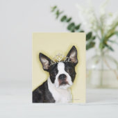 Dog met tiara briefkaart (Staand voorkant)