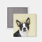 Dog met tiara magneet (Voorkant / Achterkant)