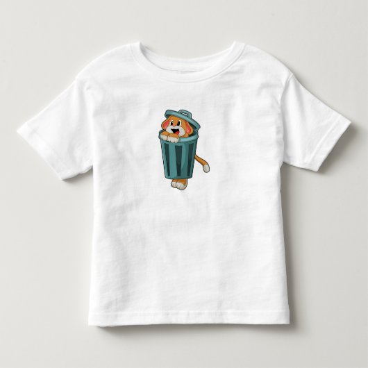 Dog met Trashcan Kinder Shirts (Voorkant)