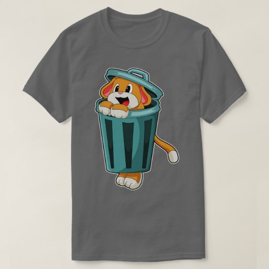 Dog met Trashcan T-shirt (Design voorkant)
