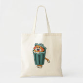 Dog met Trashcan Tote Bag (Voorkant)