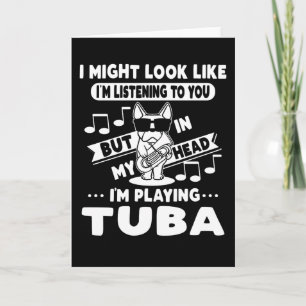 Dog met Tuba Music Tubaist Tubist Tuba Kaart