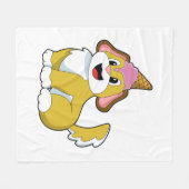 Dog met wafelijs fleece deken (Voorkant (Horizontaal))