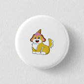 Dog met wafelijs ronde button 3,2 cm (Voorkant)