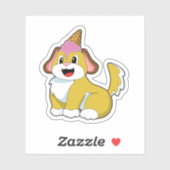 Dog met wafelijs sticker (Vel)