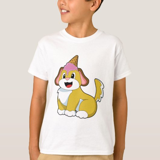 Dog met wafelijs t-shirt (Voorkant)