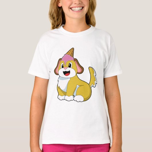 Dog met wafelijs t-shirt (Voorkant)