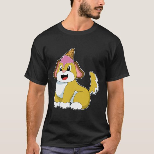 Dog met wafelijs t-shirt (Voorkant)