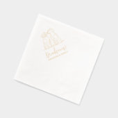 Dog Modern Line Illustration Drink op ons Huwelijk Folie Servetten (Links)