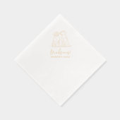 Dog Modern Line Illustration Drink op ons Huwelijk Folie Servetten (Rechts)