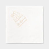 Dog Modern Line Illustration Drink op ons Huwelijk Folie Servetten (Voorkant)