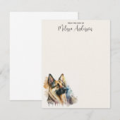 Dog Modern Waterverf Animal German Shepherd Notitiekaartje (Voorkant / Achterkant)