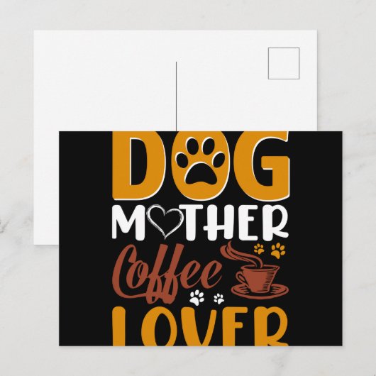 Dog moeder koffieminnaar briefkaart (Voorkant / Achterkant)