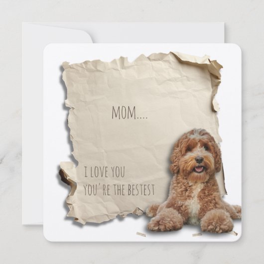 Dog Moeder Moederdag Kaart Custom Golden Doodle (Voorkant)