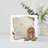 Dog Moeder Moederdag Kaart Custom Golden Doodle (Staand voorkant)
