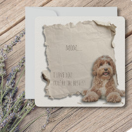 Dog Moeder Moederdag Kaart Custom Golden Doodle