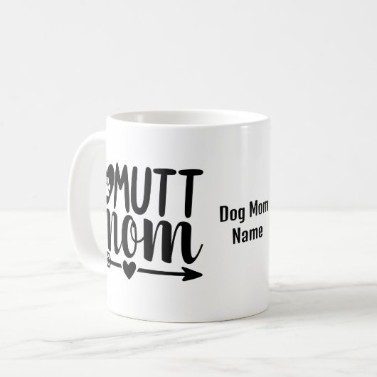  Dog Moeder Mok | Mutt Mom Mok | (Voorkant links)