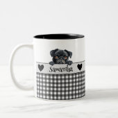 Dog Moeder Waterverf Pug Custom Tweekleurige Koffiemok (Links)